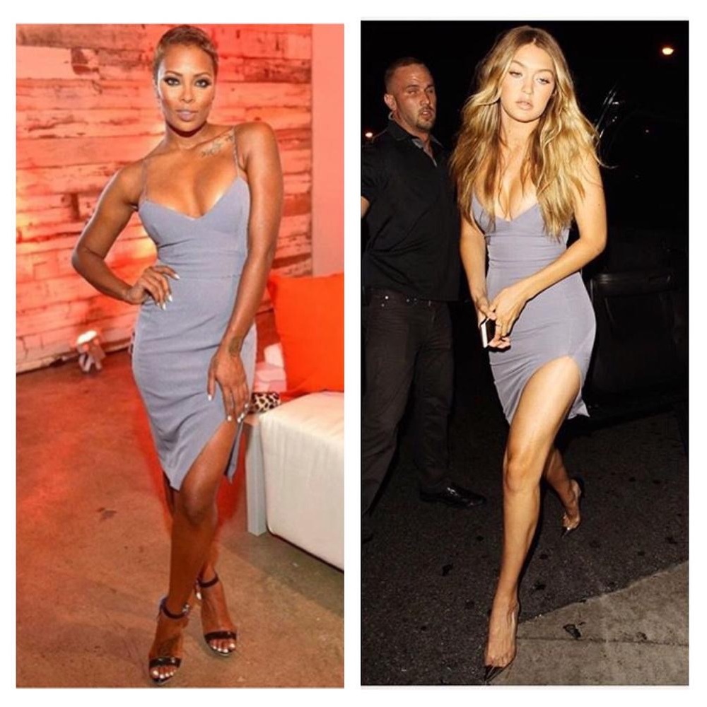 House of CB Grey Mini Dress with Side Thigh Slit
